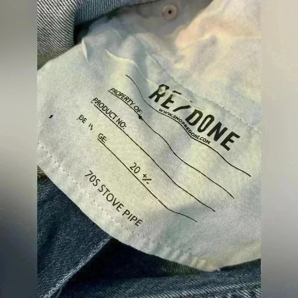 RE/DONE 70’s Stovepipe Button Fly Straight Leg Jeans Size 27 - Picture 9 of 9